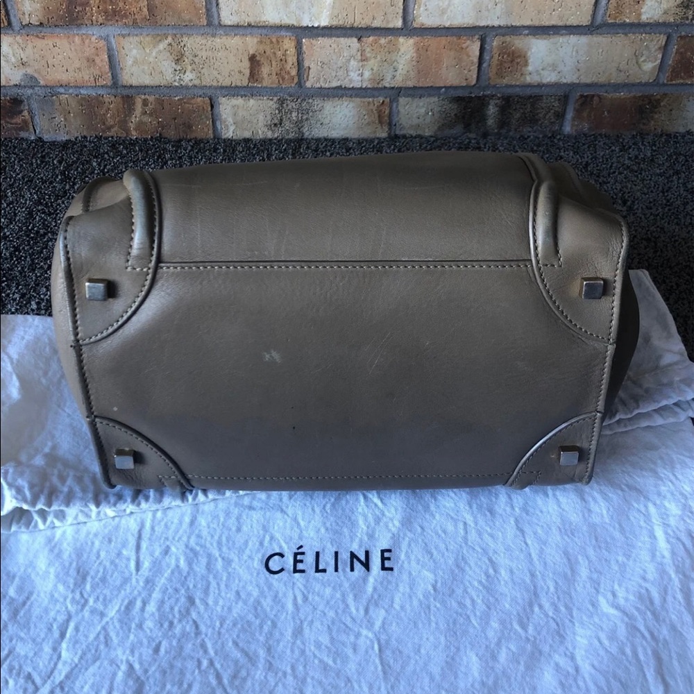 Authentic Celine Taupe Leather Mini Luggage Satchel - Picture 7 of 11